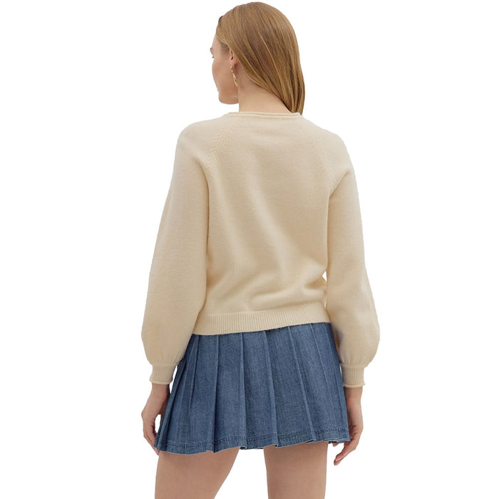 Entro Women's Cream Button Up Cardigan