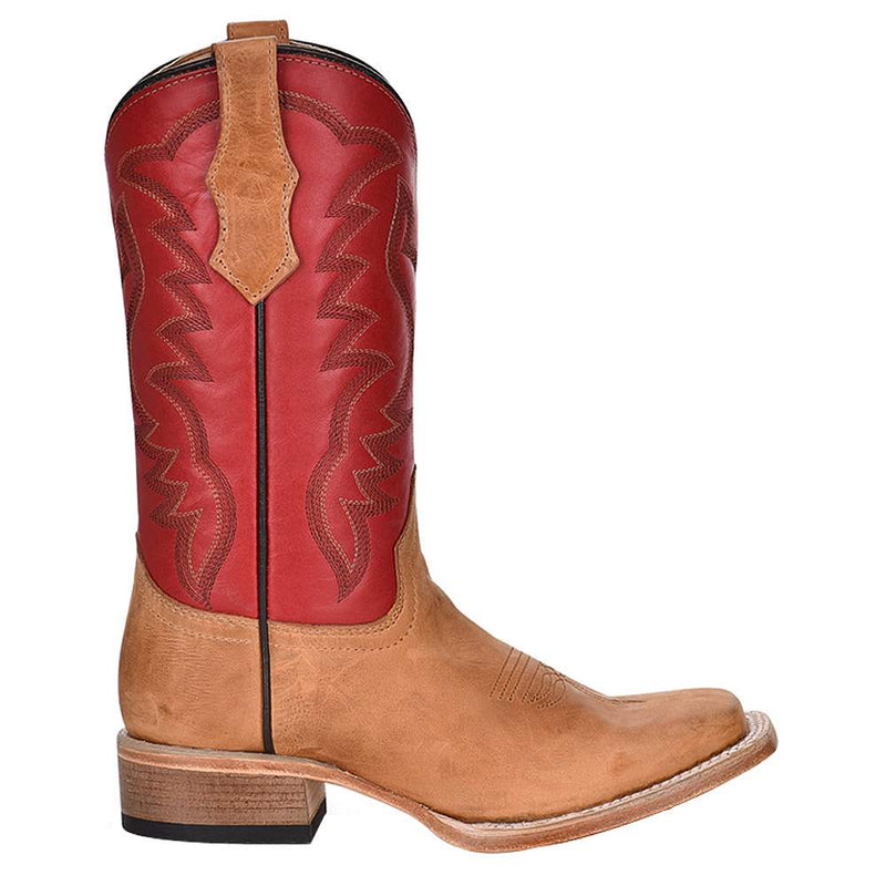 Circle G Kids Honey and Red Top Square Toe Cowboy Boot
