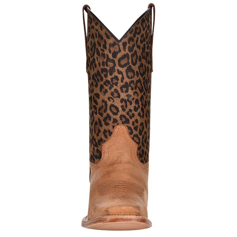 Circle G Kids Honey Leopard Print Top Sq Toe Boot