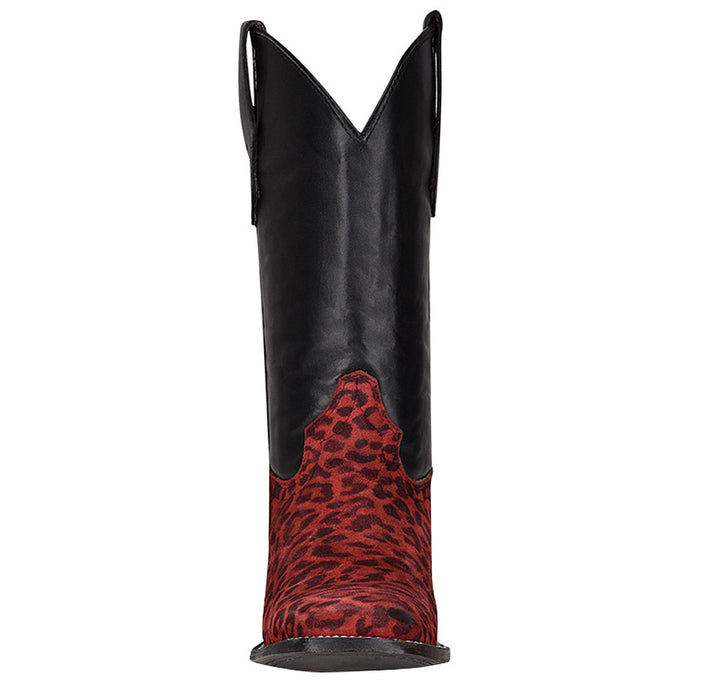Circle G Kids Red Leopard Foot Black Shaft Cowboy Boot