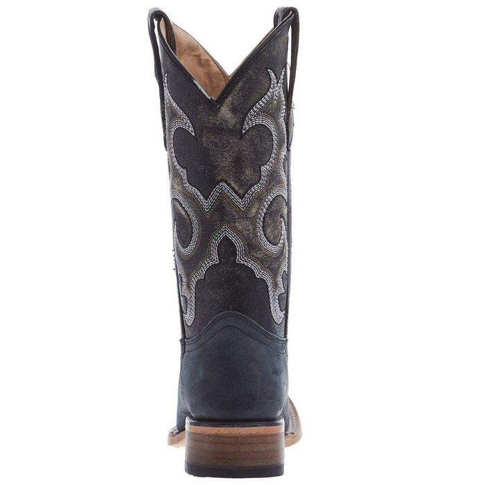 Corral Boots Kids Black Embroidery Square Toe Boot