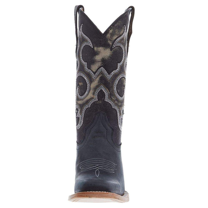 Corral Boots Kids Black Embroidery Square Toe Boot