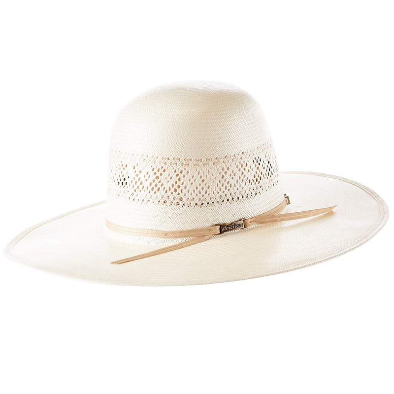 American Hats AHC JC4200 2 Cord Champagne Band 4 1/4in. Brim Open Crown Straw Cowboy Hat