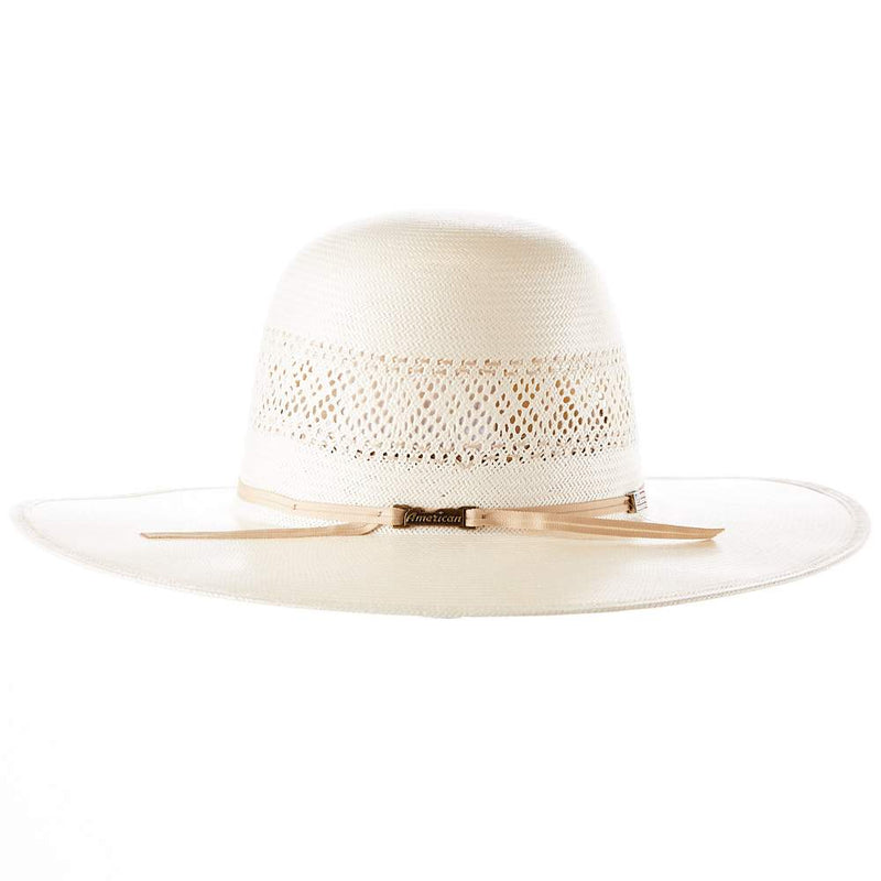 American Hats AHC JC4200 2 Cord Champagne Band 4 1/4in. Brim Open Crown Straw Cowboy Hat