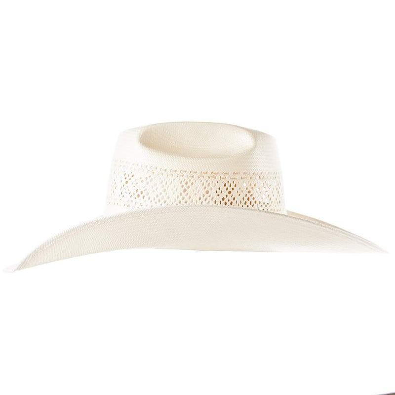 American Hats AHC JC4200 2 Cord Champagne Band 4 1/4in. Brim Open Crown Straw Cowboy Hat