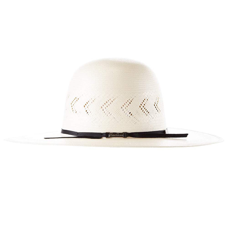 American Hats AHC JC4210 2 Cord Black Band 4 1/4in. Brim Open Crown Straw Cowboy Hat