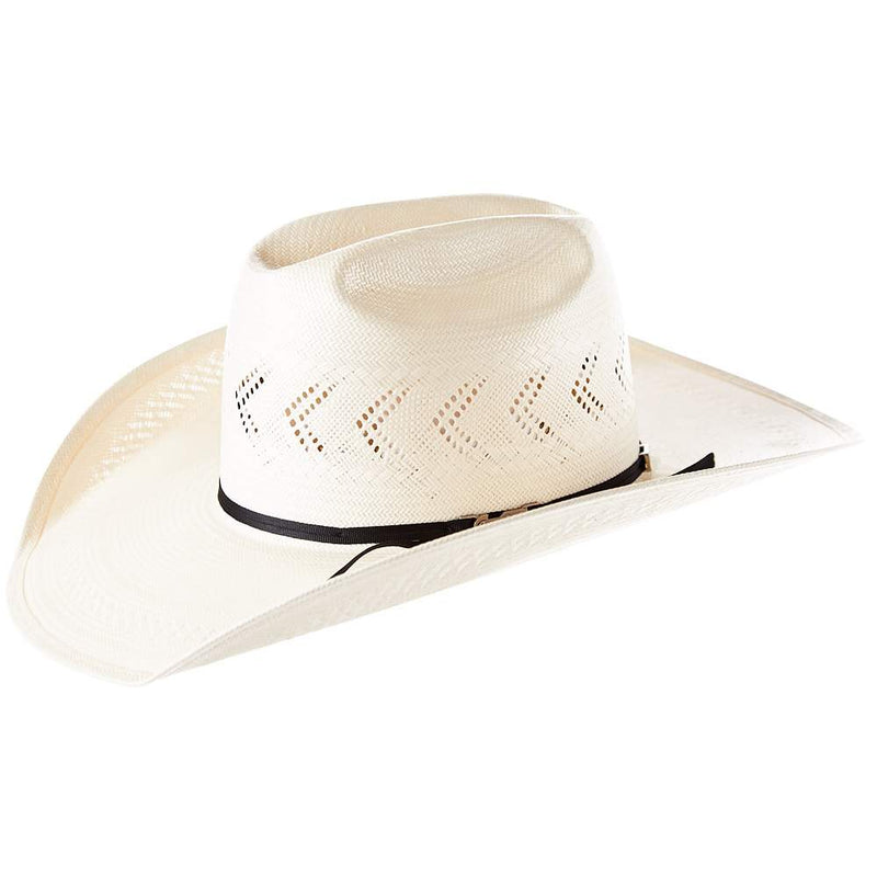 American Hats AHC JC4210 2 Cord Black Band 4 1/4in. Brim Open Crown Straw Cowboy Hat
