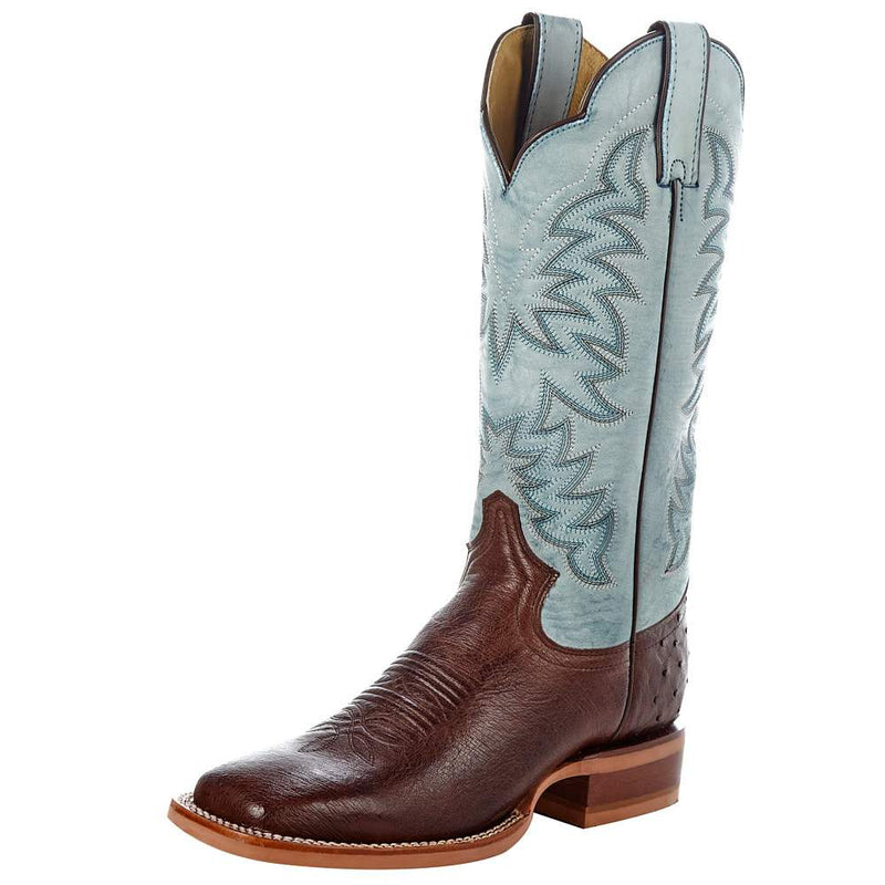 Justin Boot Company Women's Antique Brown Smooth Ostrich Cowgirl Boot