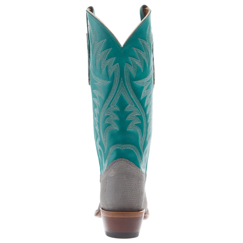 Justin Boot Company Men`s Grey Rustic Lizard 13In Blue Top Cowboy Boot