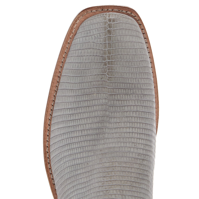 Justin Boot Company Men`s Grey Rustic Lizard 13In Blue Top Cowboy Boot