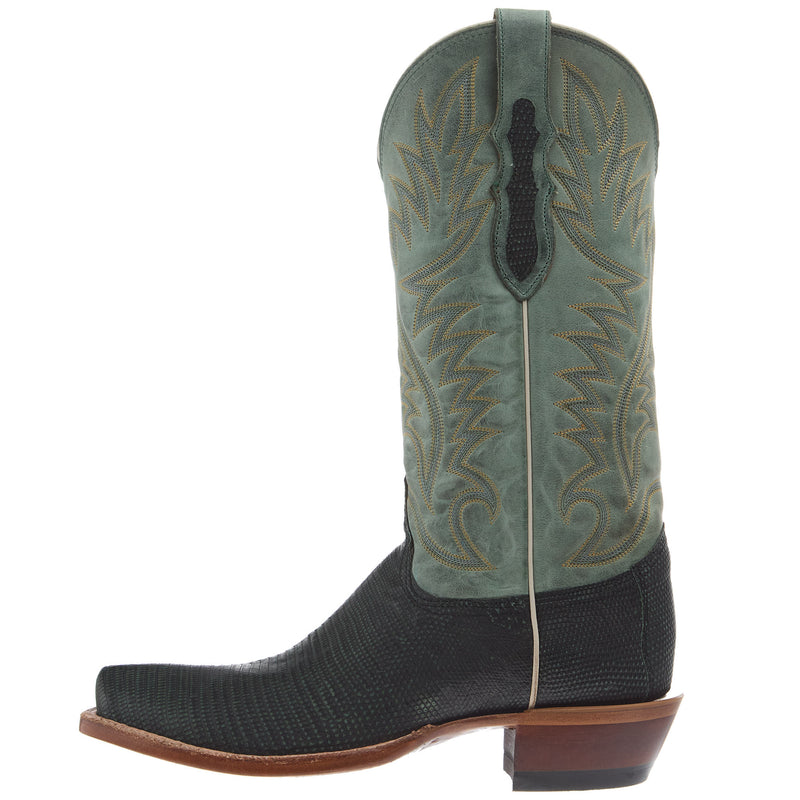 Justin Boot Company Men`s Green Safari Lizard 13In Green Top Cowboy Boot