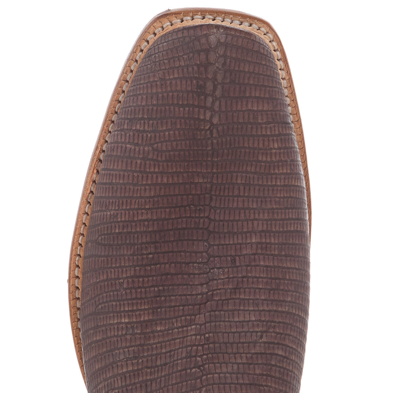 Justin Boot Company Men`s Brown Rustic Lizard 13In Red Top Cowboy Boot