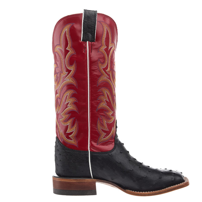 Justin Boot Company Women's Piper Black Full Quill Ostrich Square Toe Boot