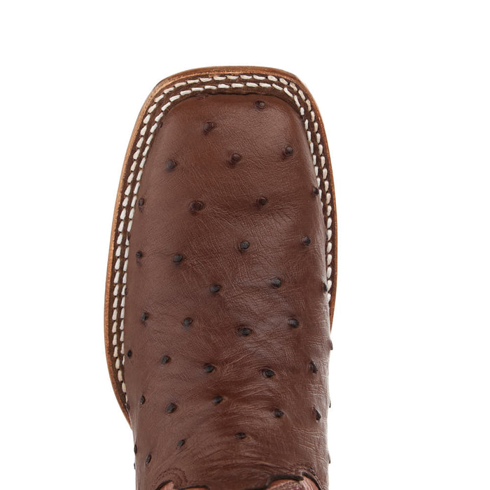 Justin Boot Company Women's Piper Brown Full Quill Ostrich Square Toe Boot