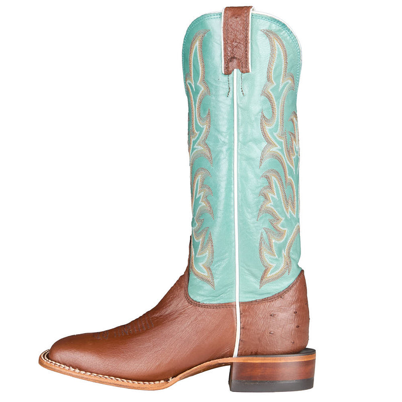 Justin Boot Company Women's Tatum Brown Smooth Ostrich Square Toe Boot