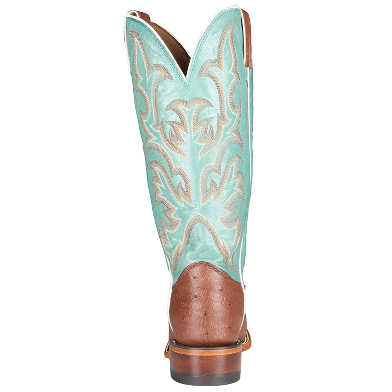 Justin Boot Company Women's Tatum Brown Smooth Ostrich Square Toe Boot
