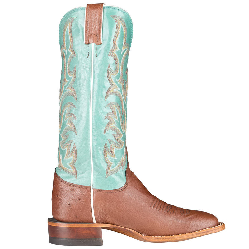 Justin Boot Company Women's Tatum Brown Smooth Ostrich Square Toe Boot