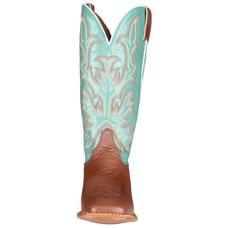 Justin Boot Company Women's Tatum Brown Smooth Ostrich Square Toe Boot