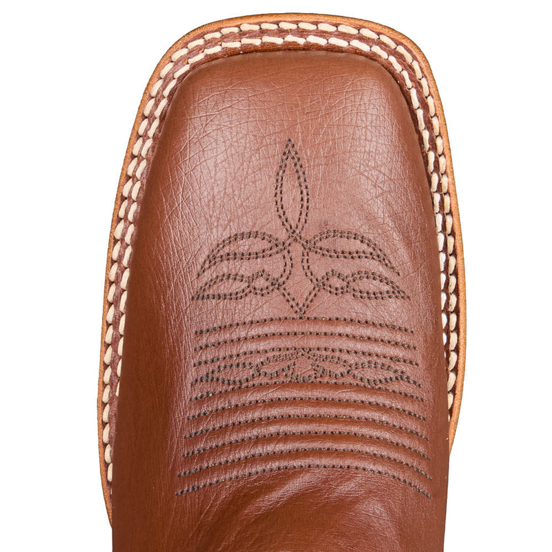 Justin Boot Company Women's Tatum Brown Smooth Ostrich Square Toe Boot