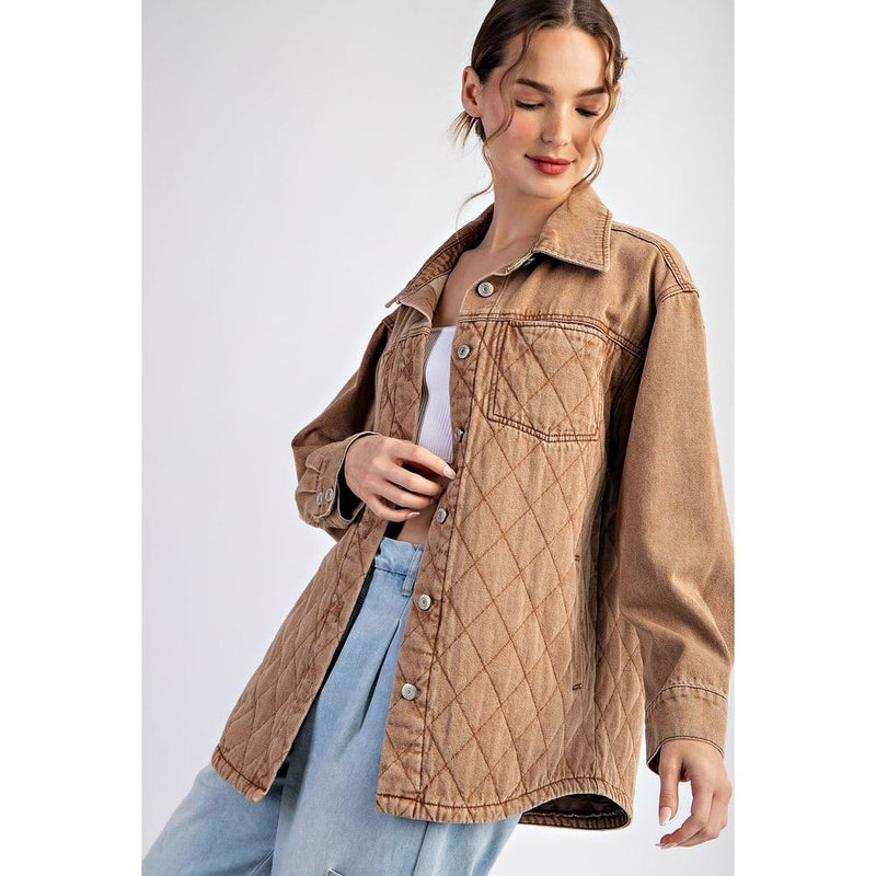 Ee Some Women's Camel Quilted Jacket