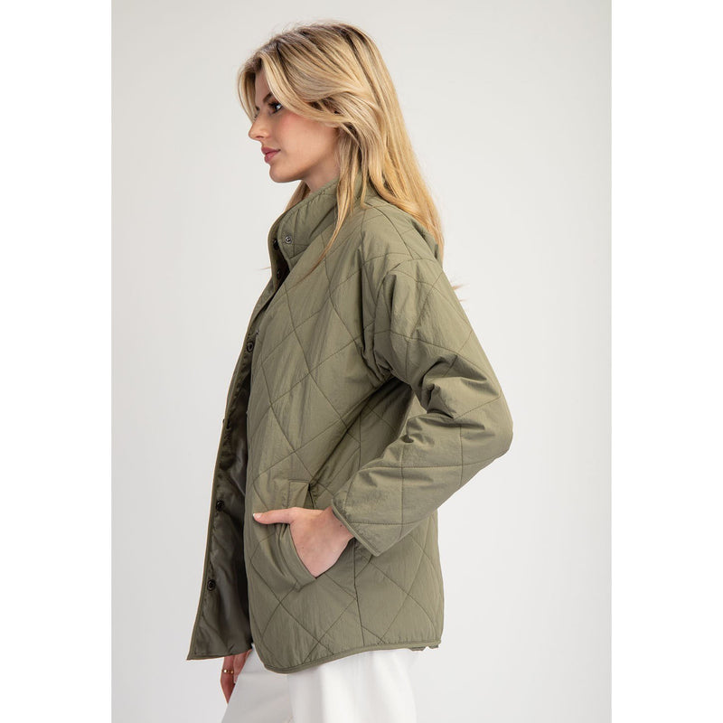 Ee Some Women's Olive Quilted Jacket