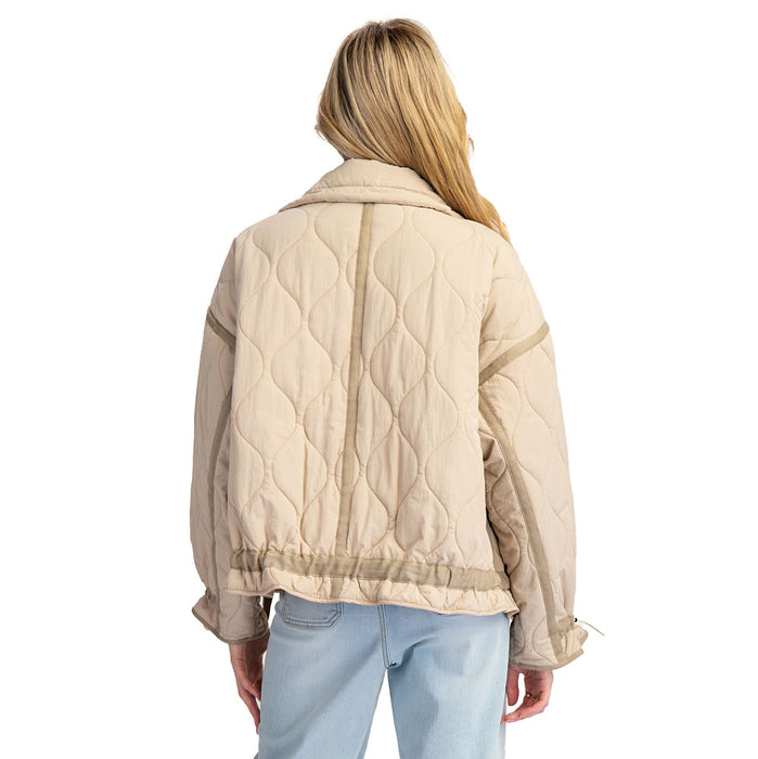 Ee Some Women's Taupe Quilted Jacket