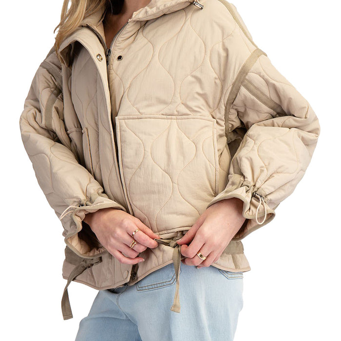 Ee Some Women's Taupe Quilted Jacket