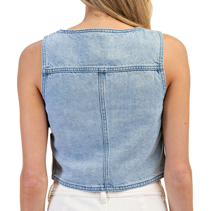 Ee Some Women's Denim Sleeveless Vest Top