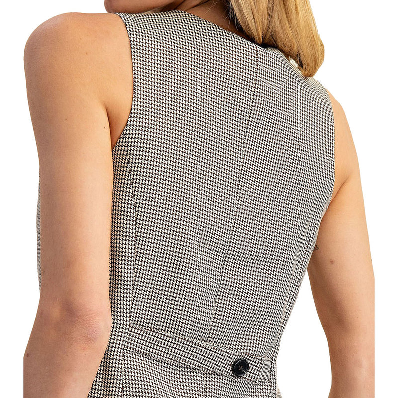 Ee Some Women's Classic Brown Houndstooth Vest