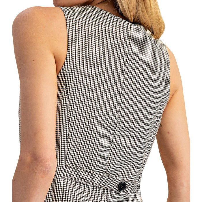 Ee Some Women's Classic Brown Houndstooth Vest