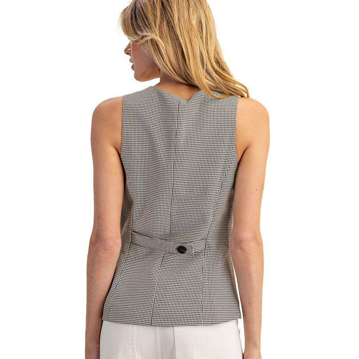 Ee Some Women's Classic Brown Houndstooth Vest