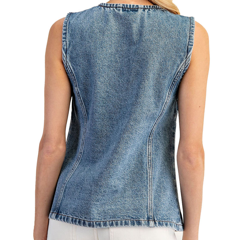 Ee Some Women's Denim Vest Top