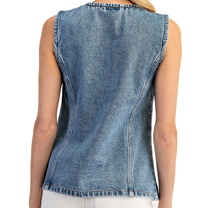 Ee Some Women's Denim Vest Top