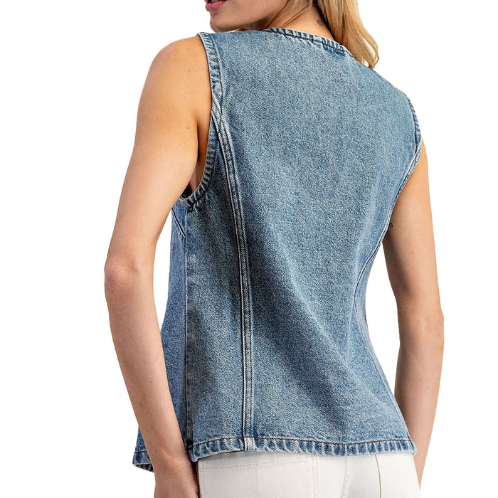 Ee Some Women's Denim Vest Top