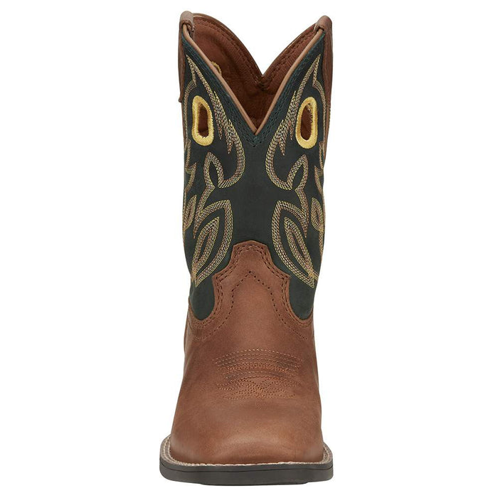 Justin Boots Youth Bowline Junior Whiskey Brown Kids Cowboy Boots
