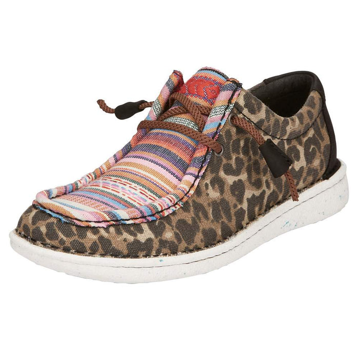 Justin Boot Company Women's Hazer Leopard And Aztec Print Lace Up Casual Shoe