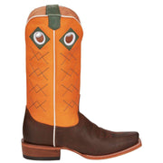 Justin Boots Mens Billet Brown 13in Sunrise Orange Cowhide Top Boot