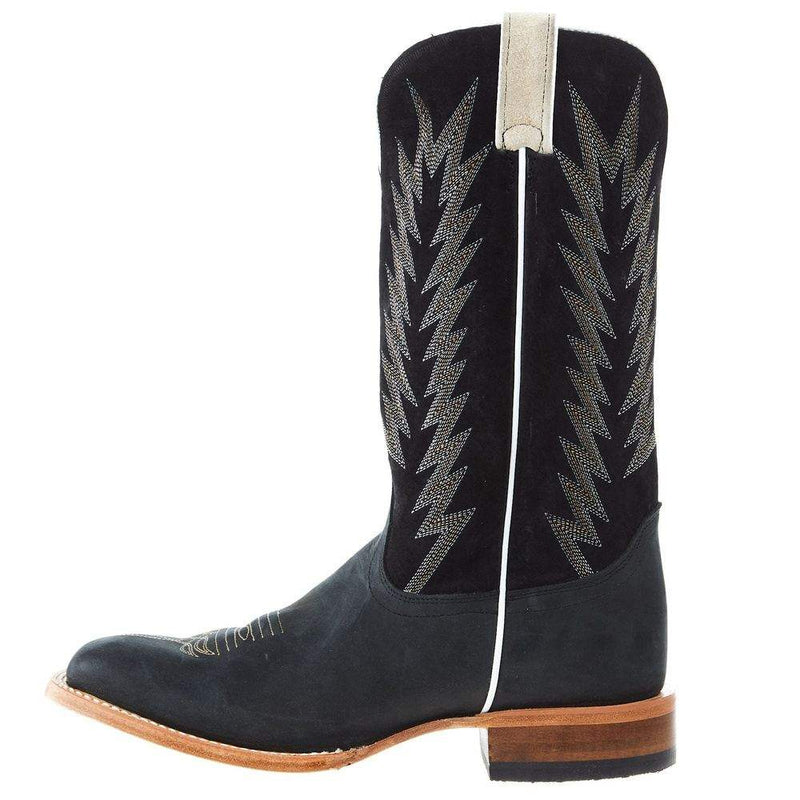 Justin Boot Company Men's Punchy Hombre Matte Black Vamp 13in Black Suede Top