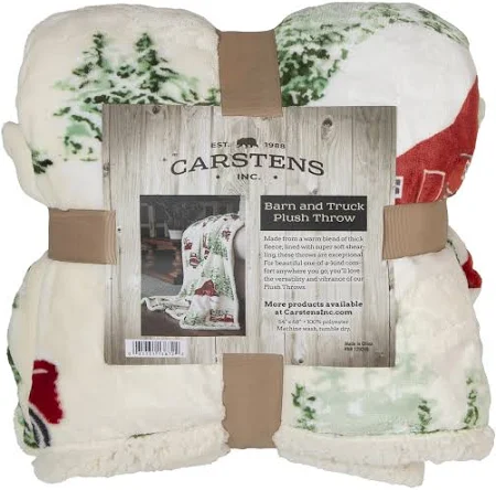 Carstens Christmas Barn/Truck Sherpa Throw
