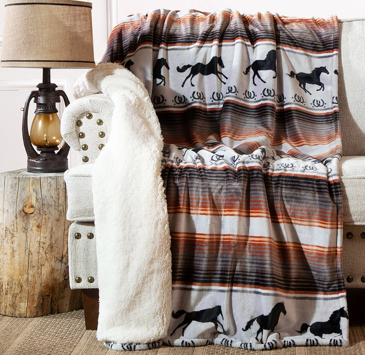 Carstens Running on the Range Fleece Sherpa Throw