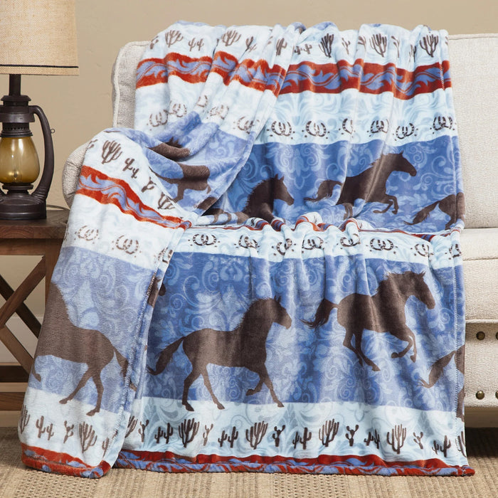 Carstens Dancing Desert Horse Light Plush Throw