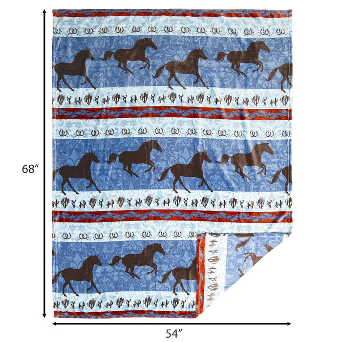 Carstens Dancing Desert Horse Light Plush Throw