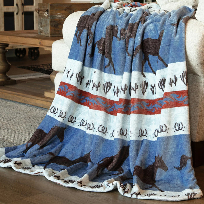 Carstens Dancing Desert Horse Light Plush Throw