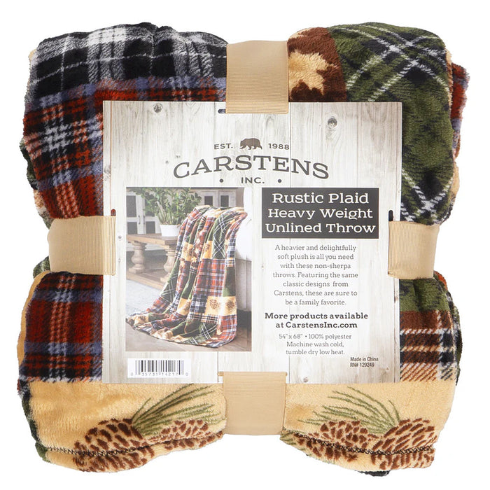 Carstens Rustic Plaid Light Plush Throw