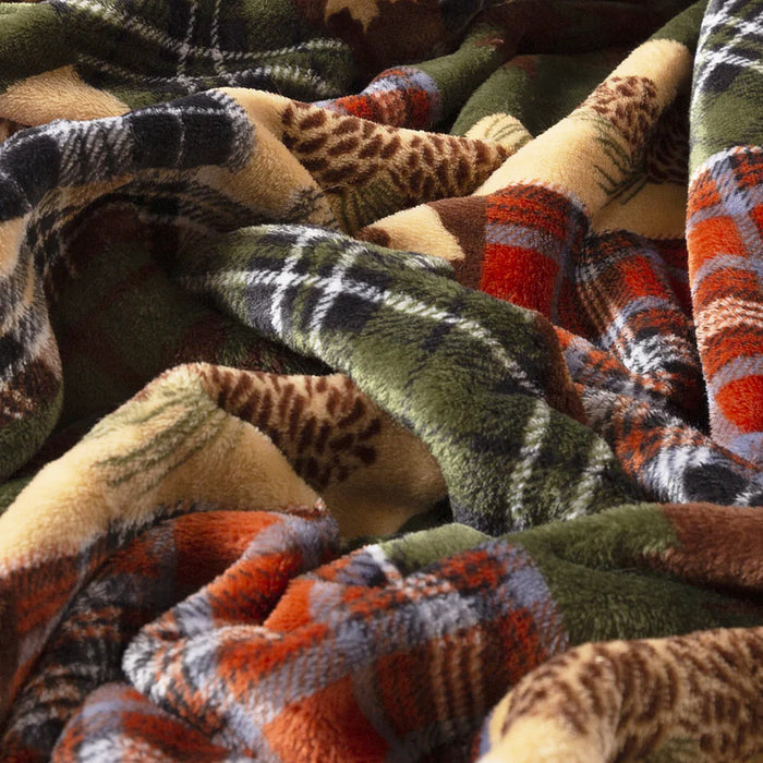 Carstens Rustic Plaid Light Plush Throw