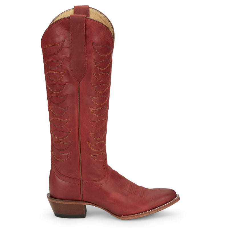 Justin Boot Company Women's Vintage Whitley Red 15 In Top Round Toe Cowgirl Boot