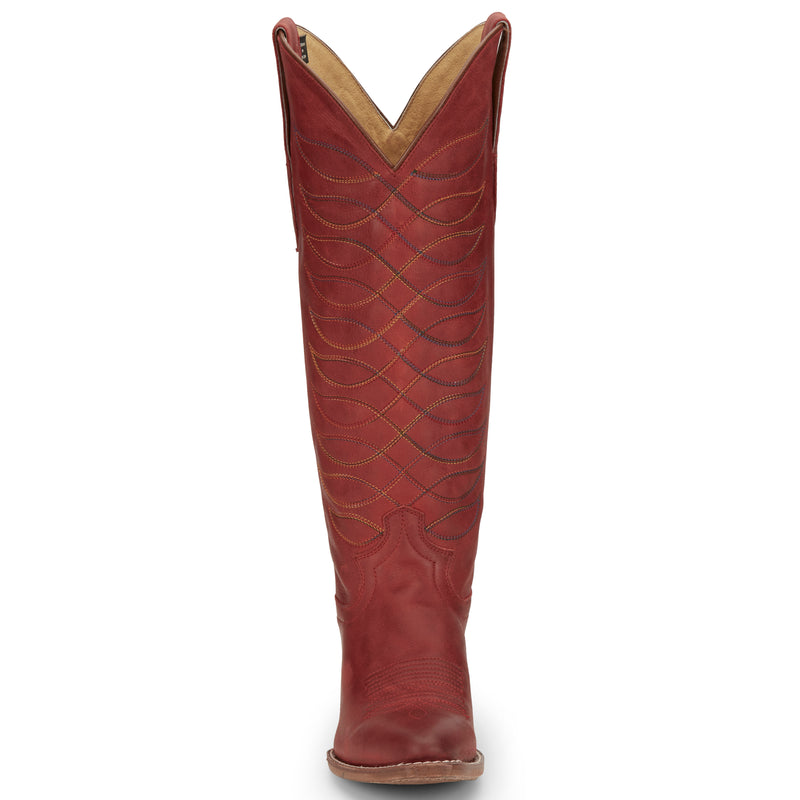 Justin Boot Company Women's Vintage Whitley Red 15 In Top Round Toe Cowgirl Boot