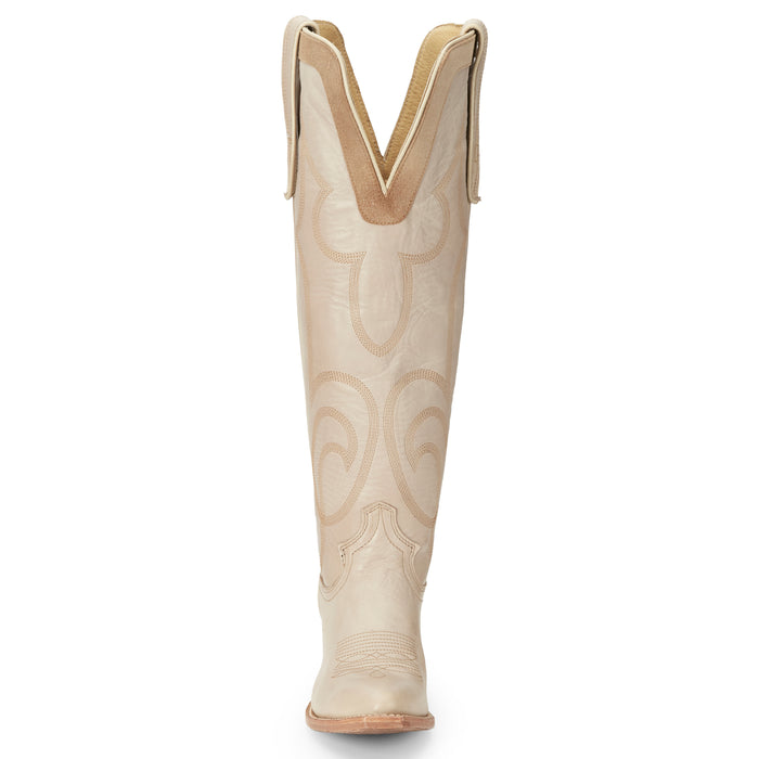 Justin Boots Womens Vintage Verlie Vanilla 17 In Top Round Toe Cowgirl Boot