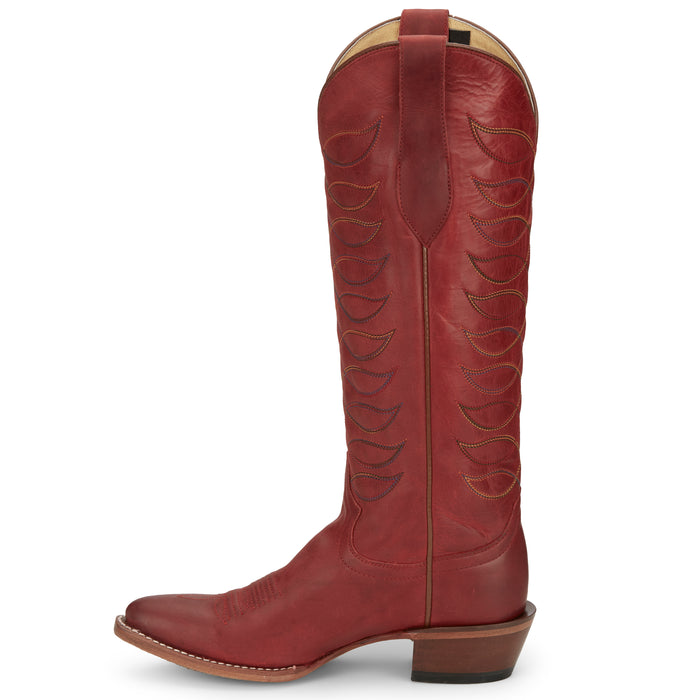 Justin Boot Company Women's Vintage Whitley Red 15 In Top Round Toe Cowgirl Boot