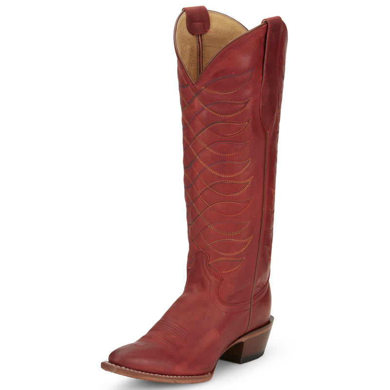 Justin Boot Company Women's Vintage Whitley Red 15 In Top Round Toe Cowgirl Boot